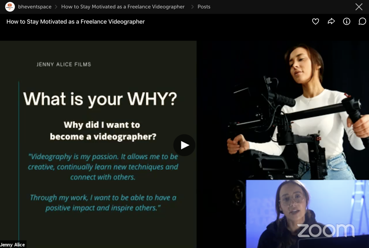 How To Stay Motivated As A Freelance Videographer” Webinar With B&H ...